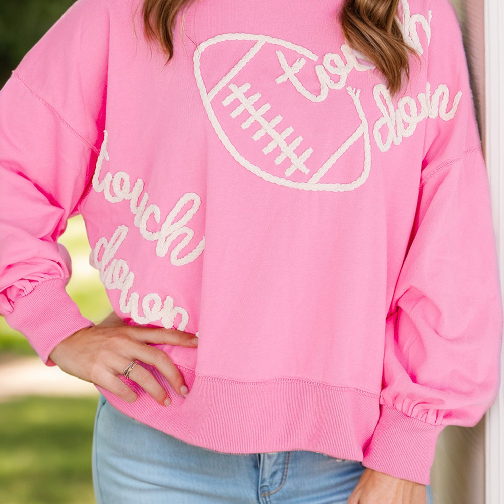 
                      
                        Football & Letter Round Neck Long Sleeve Sweatshirt
                      
                    