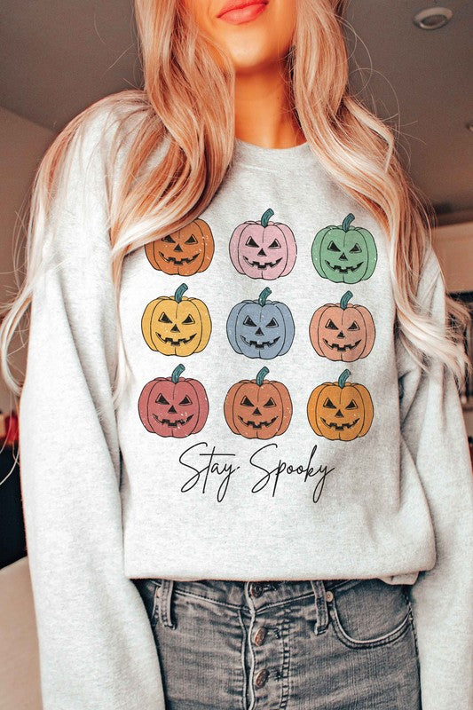 STAY SPOOKY MULTI PUMPKINS Graphic Sweatshirt