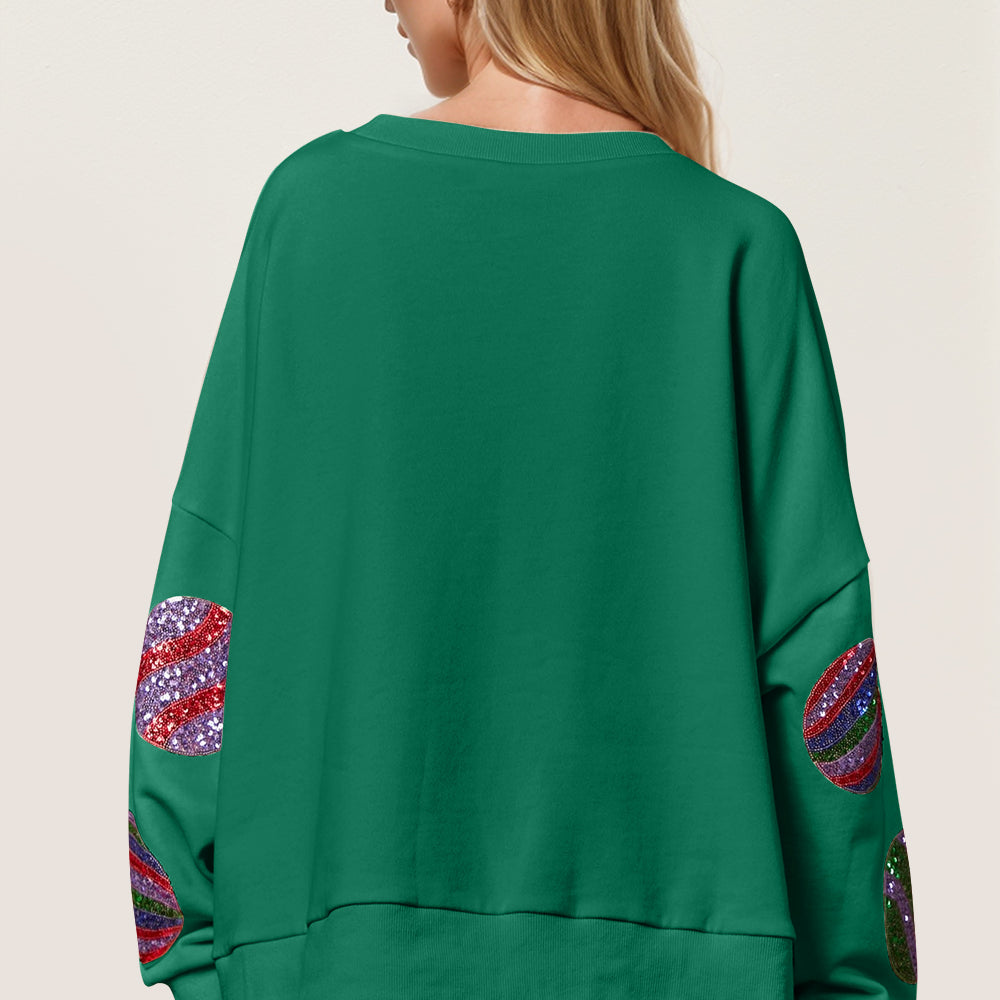 
                      
                        Christmas Element Sequin Round Neck Long Sleeve Sweatshirt
                      
                    