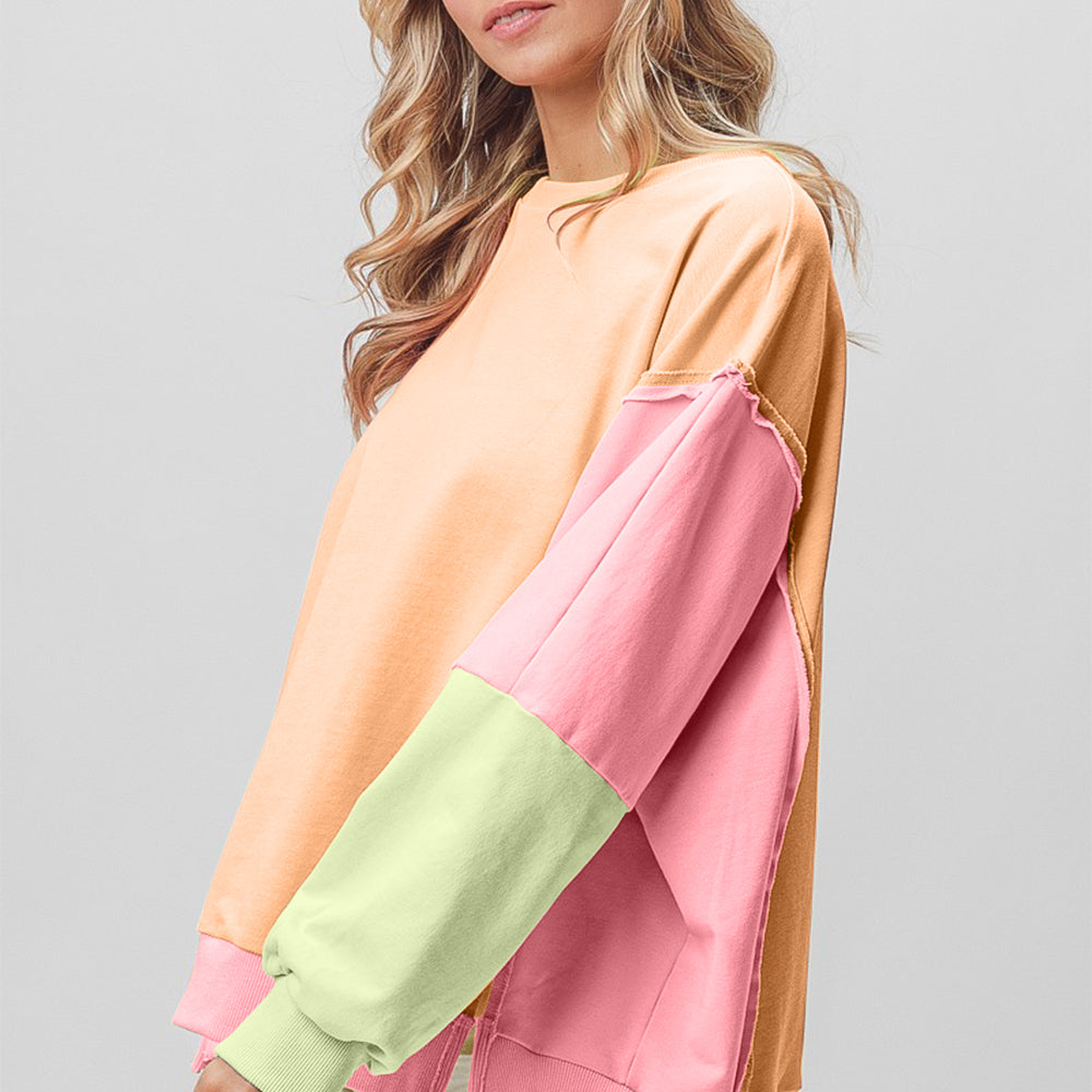 
                      
                        Washed Color Block Sweatshirt
                      
                    