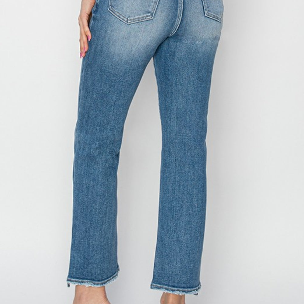 
                      
                        RISEN High Rise Slim Straight Jeans
                      
                    