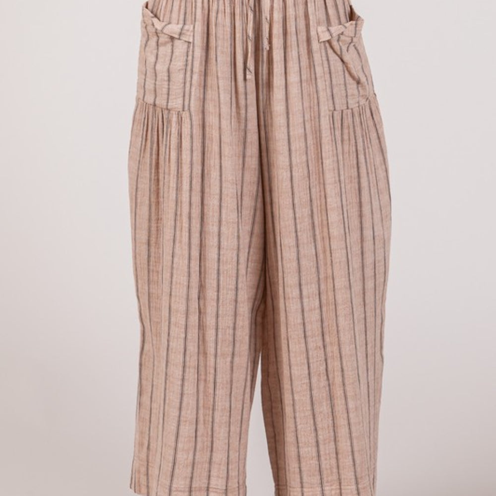 
                      
                        Cotton Gauze Wash Stripe Pants
                      
                    