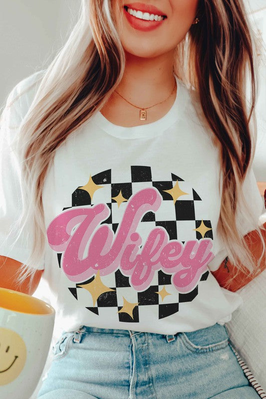 CHECKERED WIFEY Graphic T-Shirt