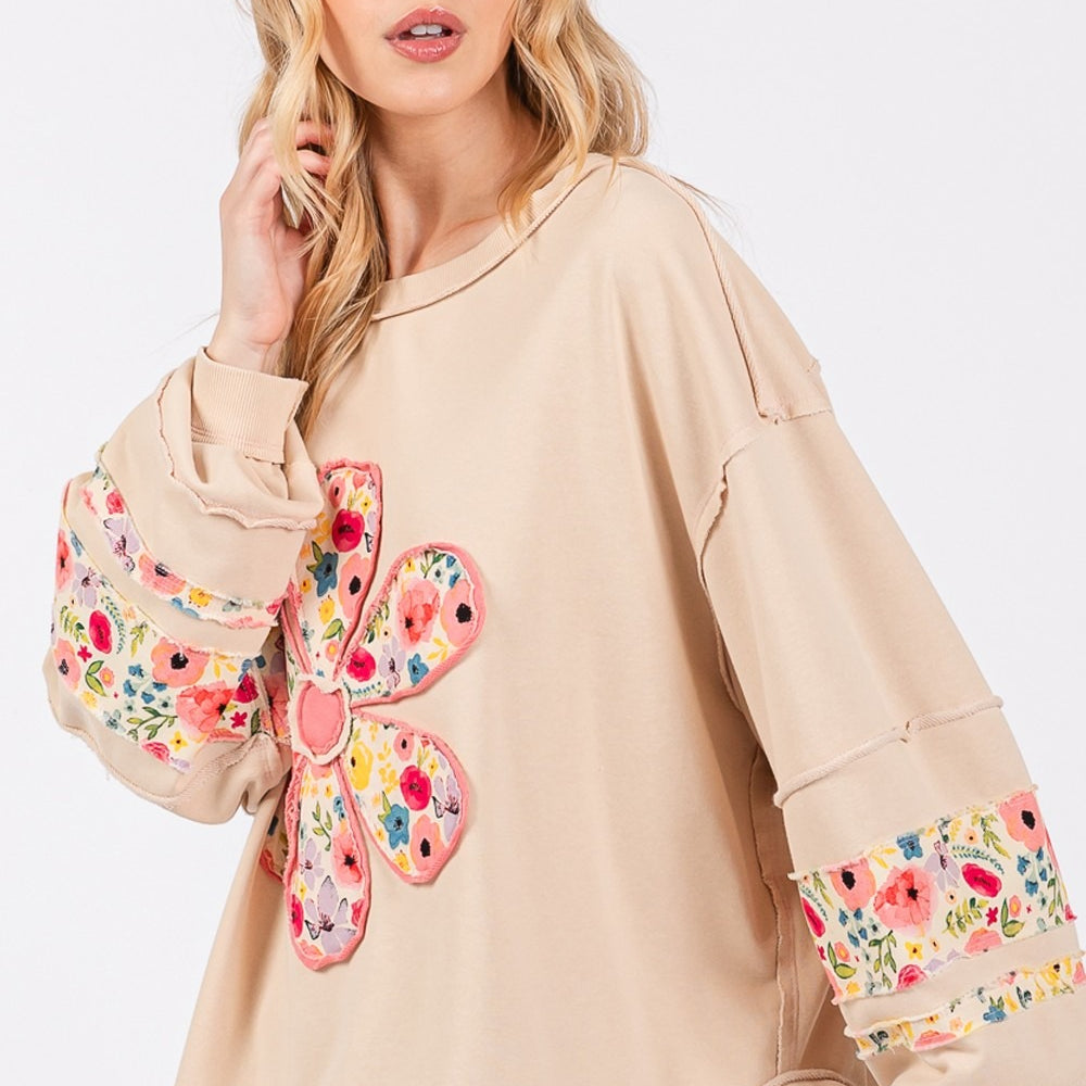 
                      
                        Daisy Patch Applique Long Sleeve Sweatshirt
                      
                    