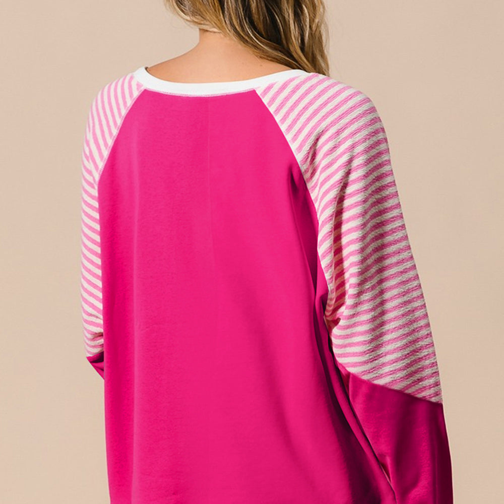 
                      
                        Striped Round Neck Long Sleeve Sweatshirt
                      
                    