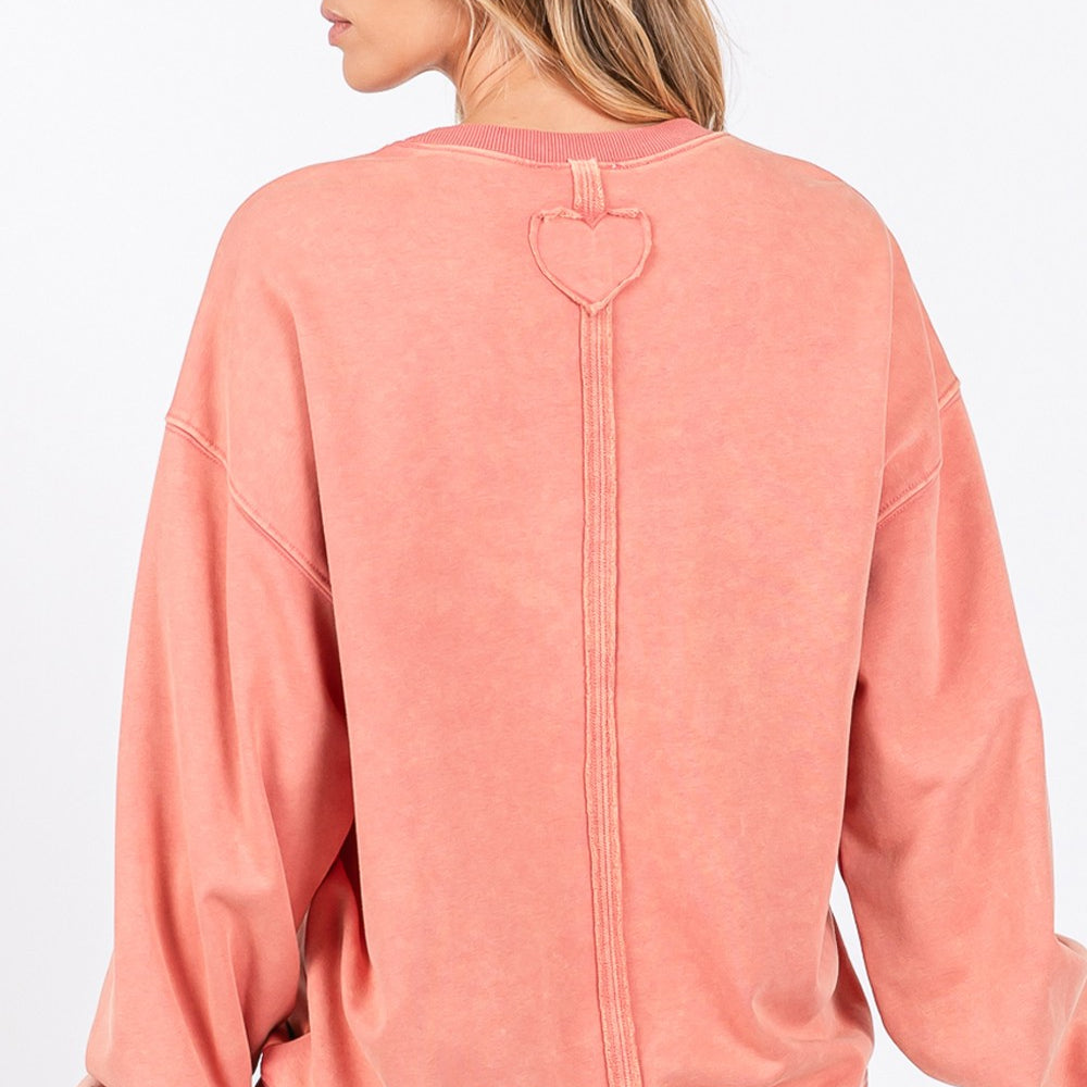 Path Applique Drop Shoulder Sweatshirt