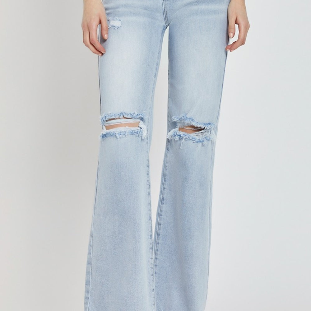 
                      
                        Risen High Rise Distressed Wide Leg Jeans
                      
                    