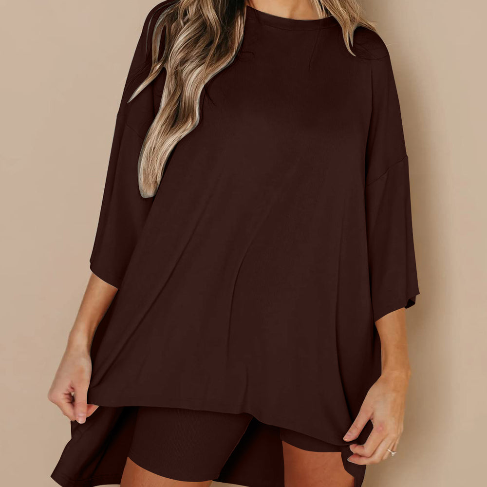 
                      
                        Round Neck Top and Shorts Set
                      
                    