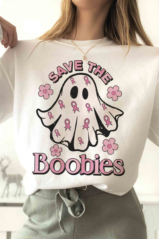 SAVE THE BOOBIES Graphic Sweatshirt