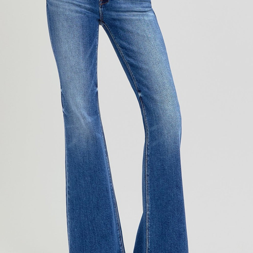 
                      
                        RISEN Low Rise Flare Jeans with Pockets
                      
                    