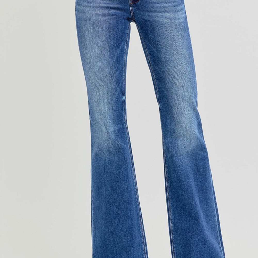 RISEN Low Rise Flare Jeans with Pockets