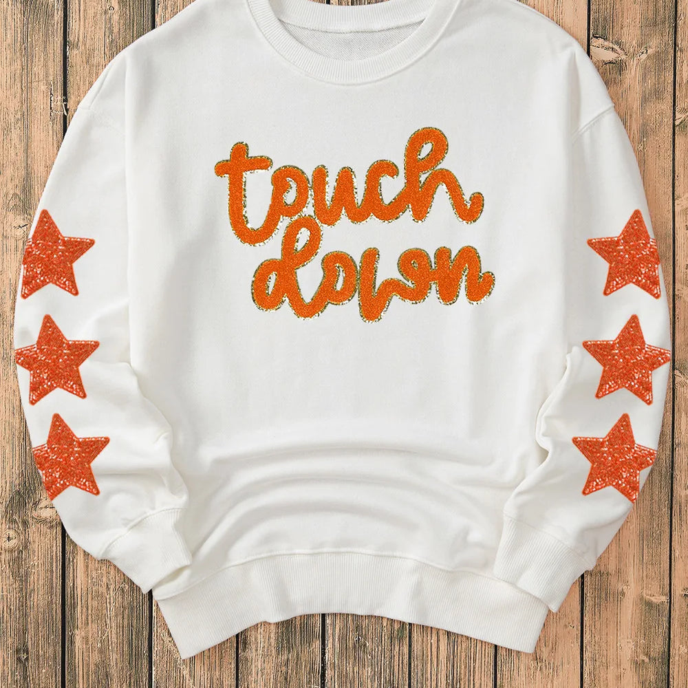 
                      
                        Letter & Star Round Neck Long Sleeve Sweatshirt
                      
                    