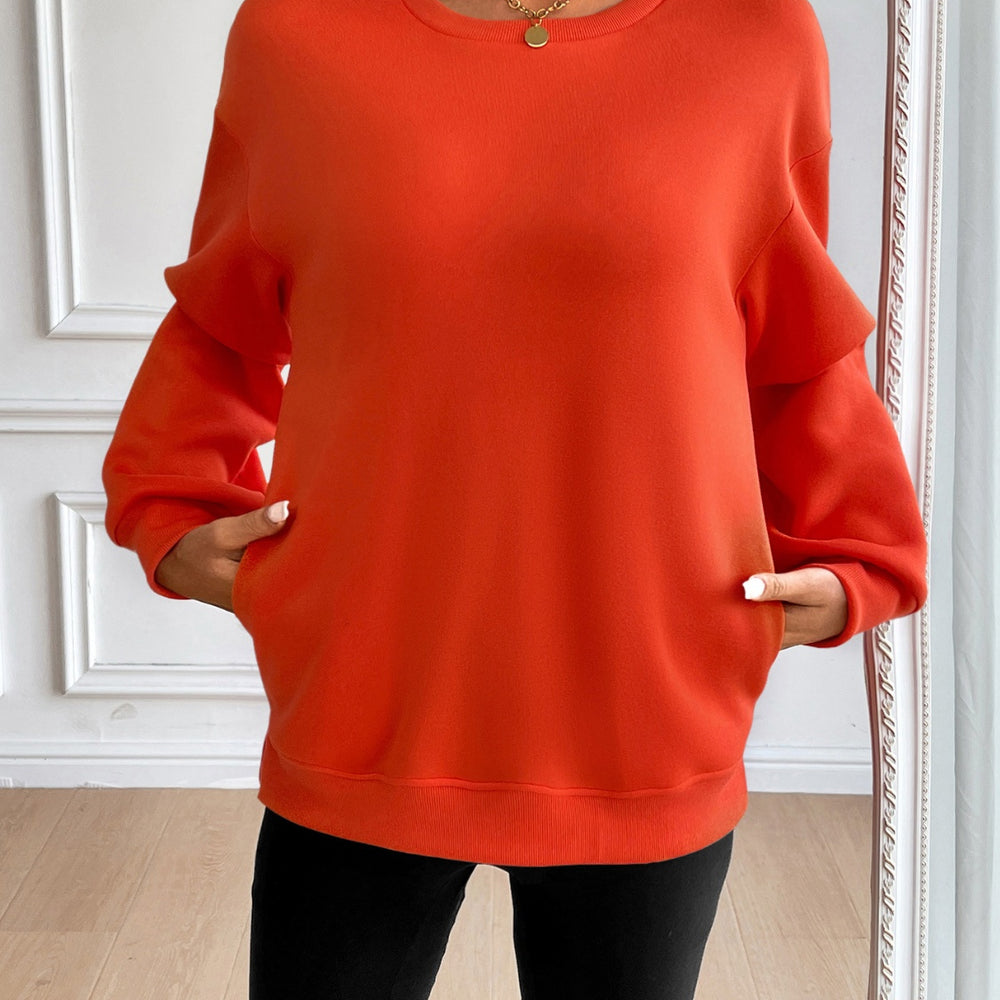 
                      
                        Round Neck Long Sleeve Sweatshirt
                      
                    