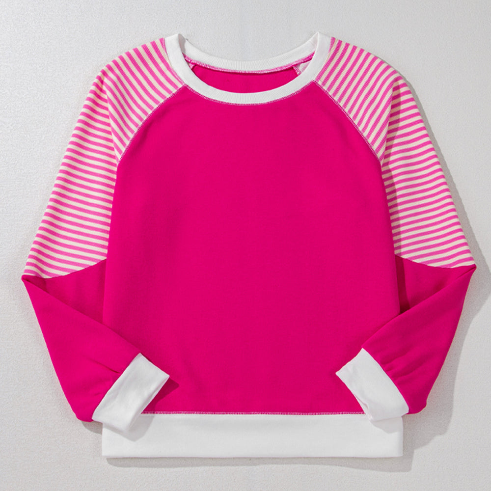 
                      
                        Striped Round Neck Long Sleeve Sweatshirt
                      
                    