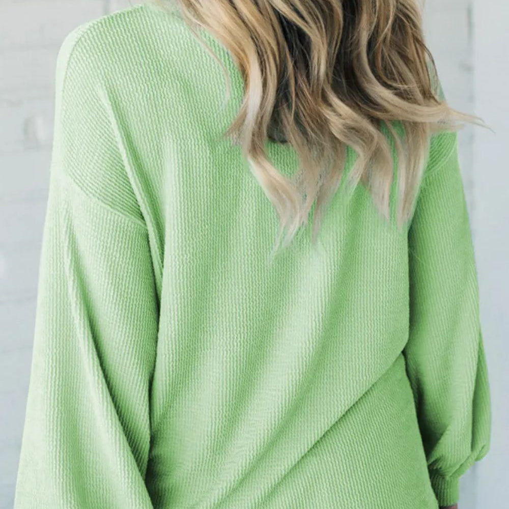 
                      
                        Textured Round Neck Dropped Shoulder Top
                      
                    