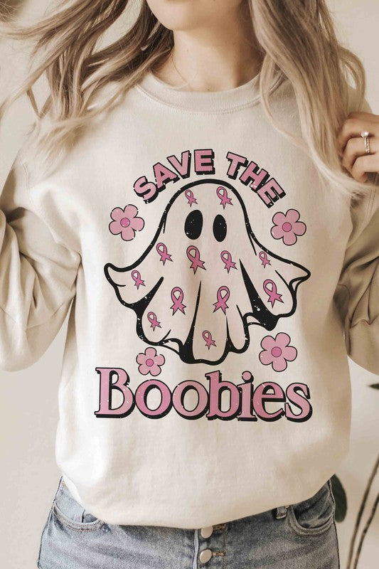 SAVE THE BOOBIES Graphic Sweatshirt