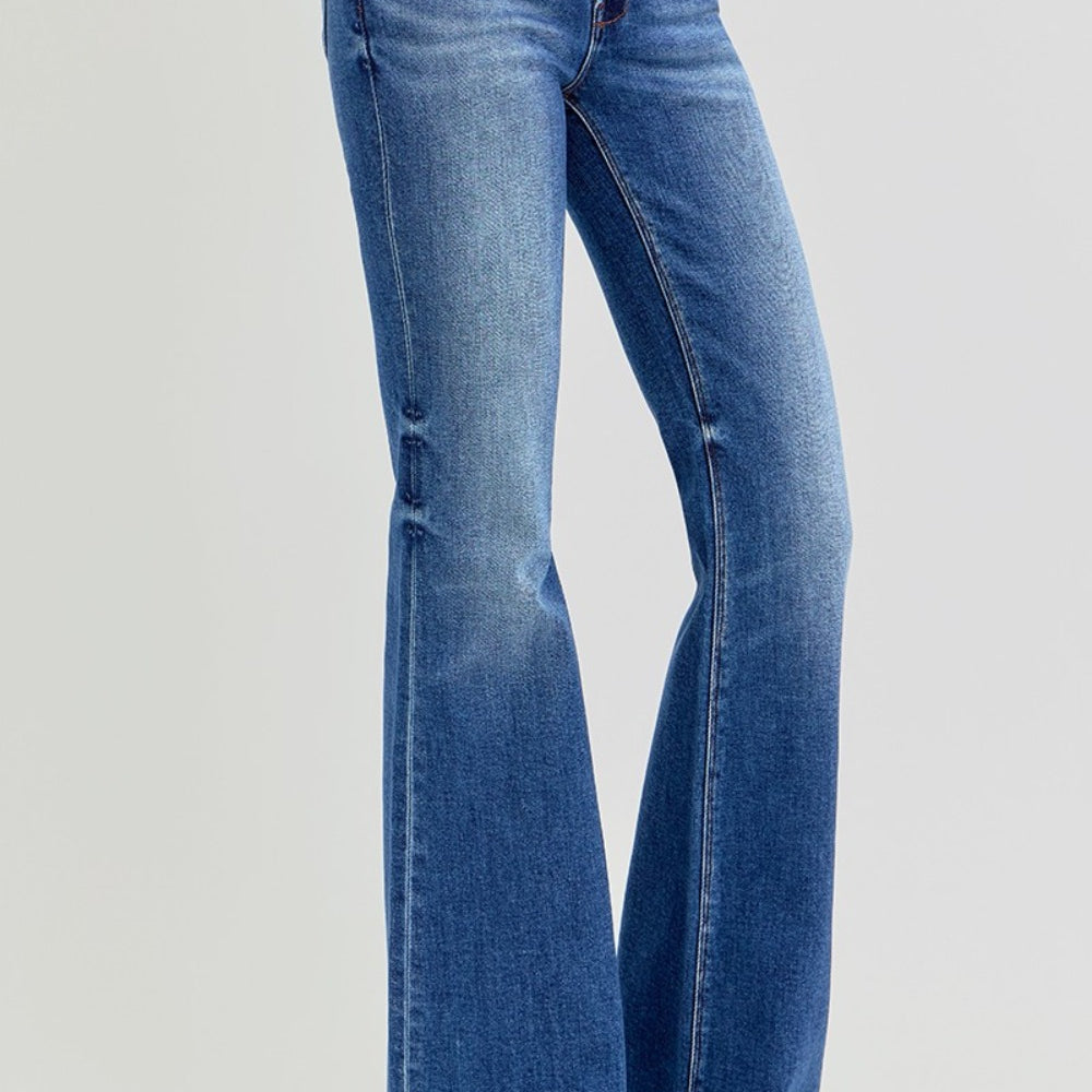 
                      
                        RISEN Low Rise Flare Jeans with Pockets
                      
                    