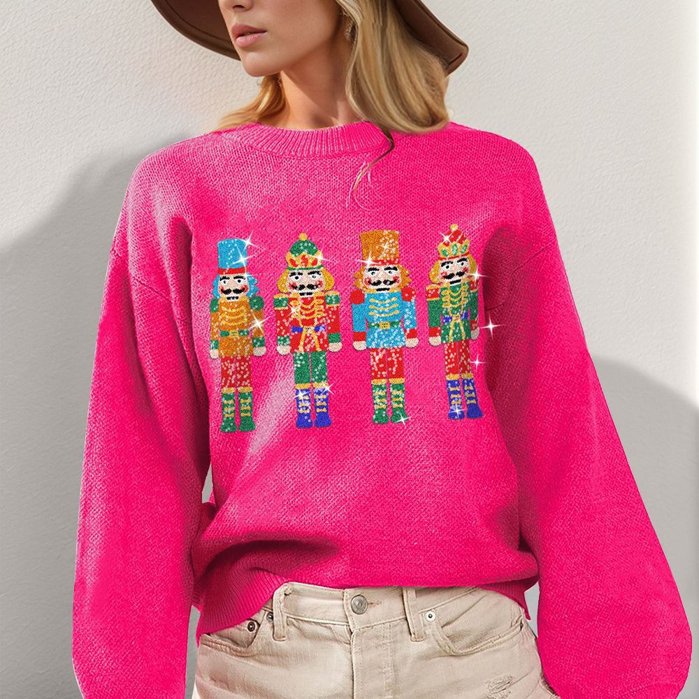 Sequin Nutcracker Long Sleeve Sweater