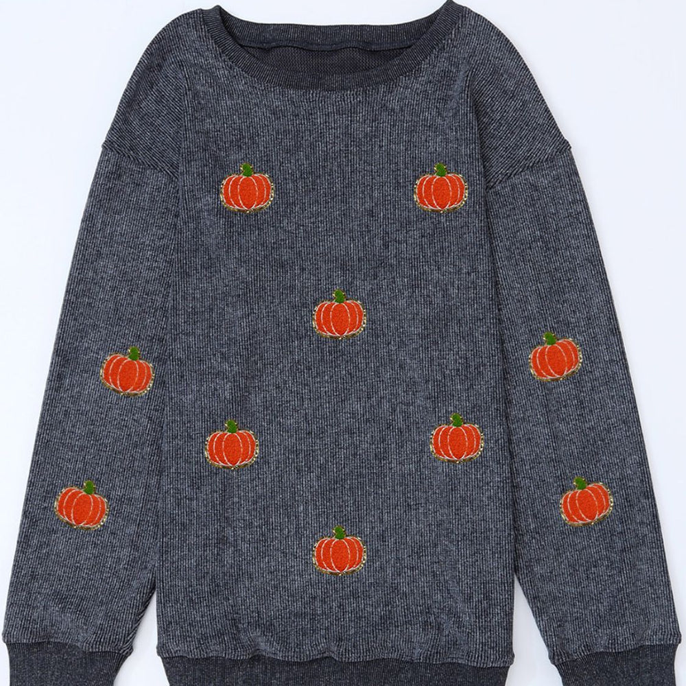 
                      
                        Pumpkin Round Neck Long Sleeve Sweatshirt
                      
                    