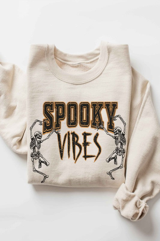 SPOOKY VIBES DANCING SKELETONS Graphic Sweatshirt