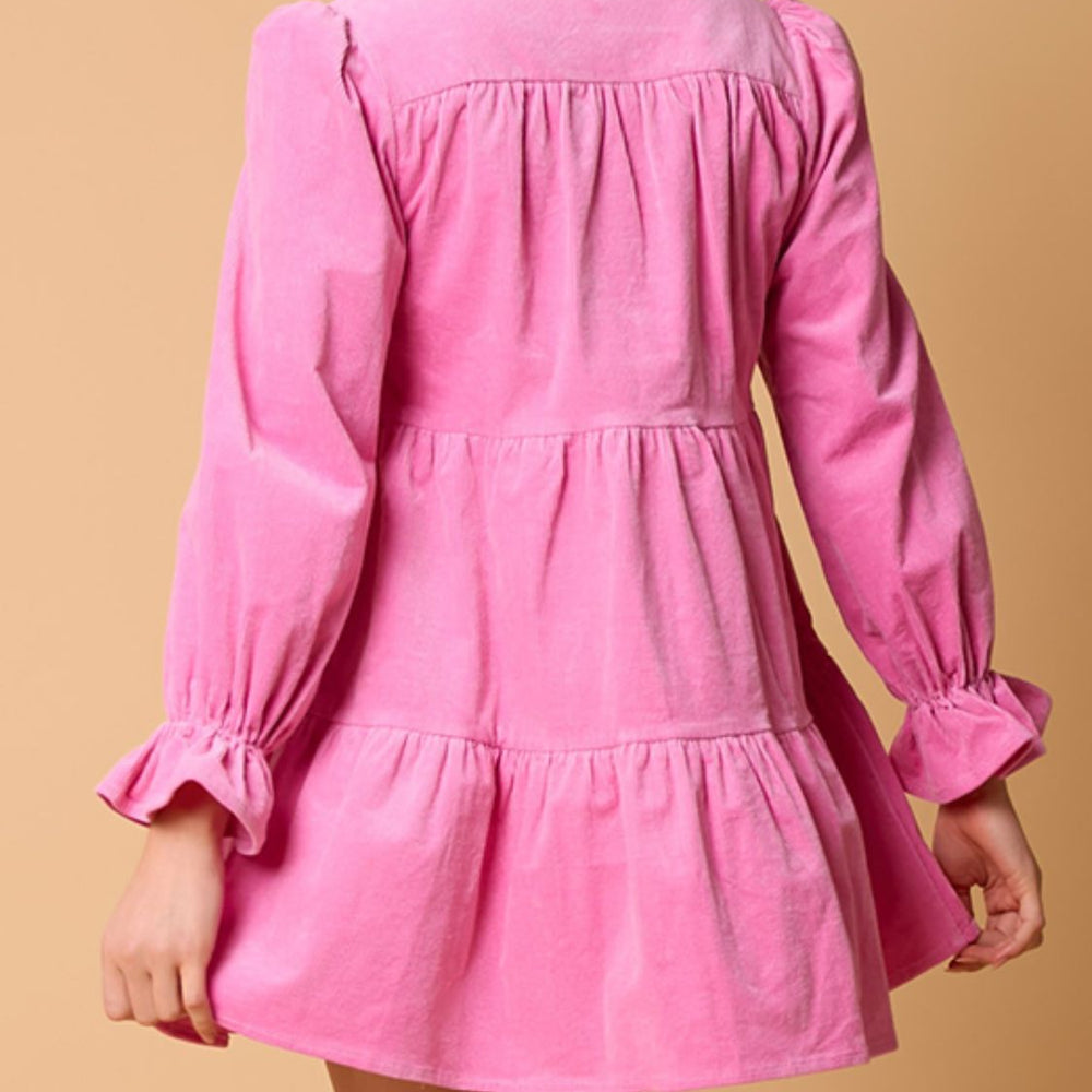 
                      
                        Collared Neck Flounce Sleeve Mini Dress
                      
                    