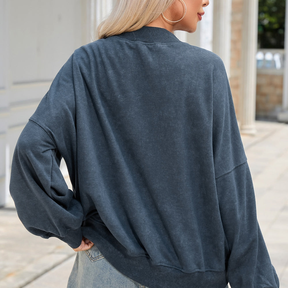 
                      
                        Round Neck Dropped Shoulder Sweatshirt
                      
                    