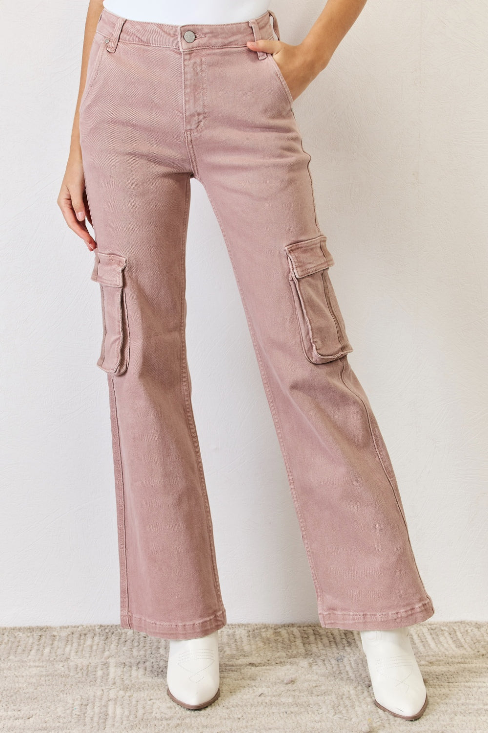 RISEN  High Rise Cargo Wide Leg Jeans