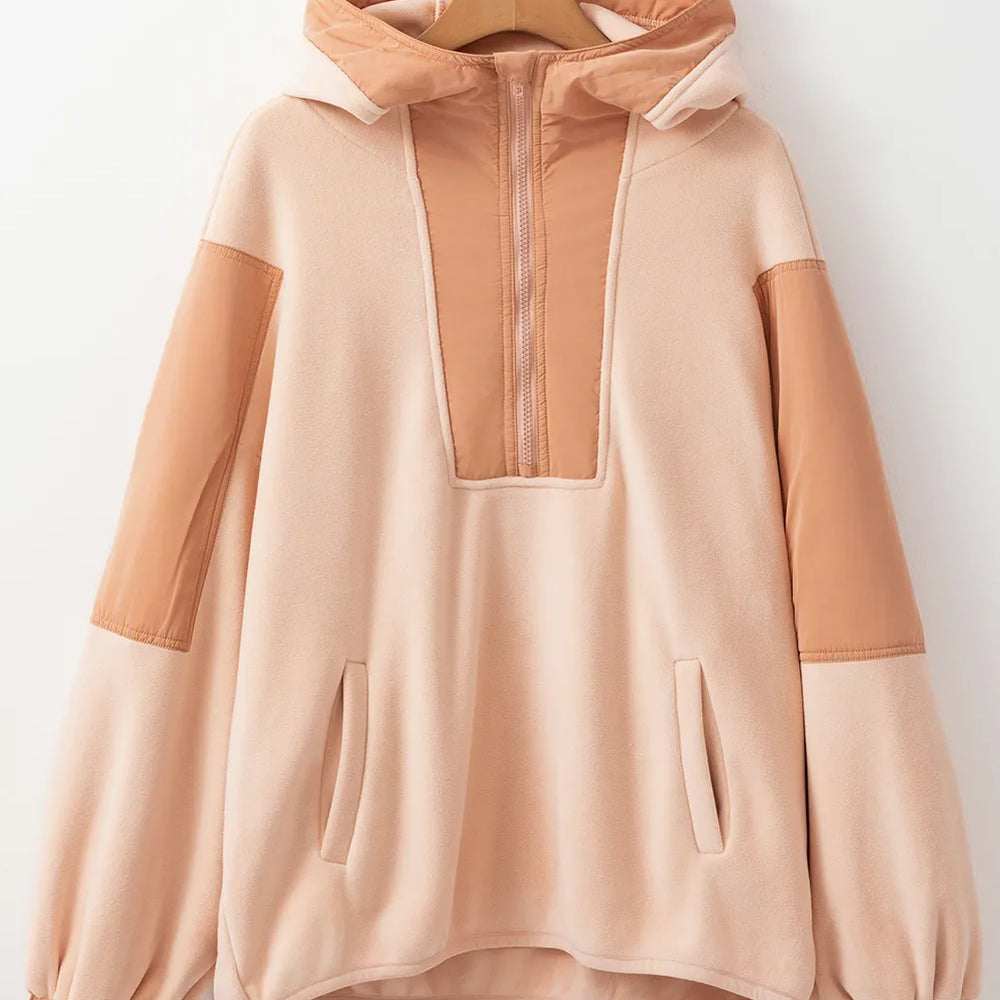 
                      
                        Color Block Half Zip Long Sleeve Hoodie
                      
                    