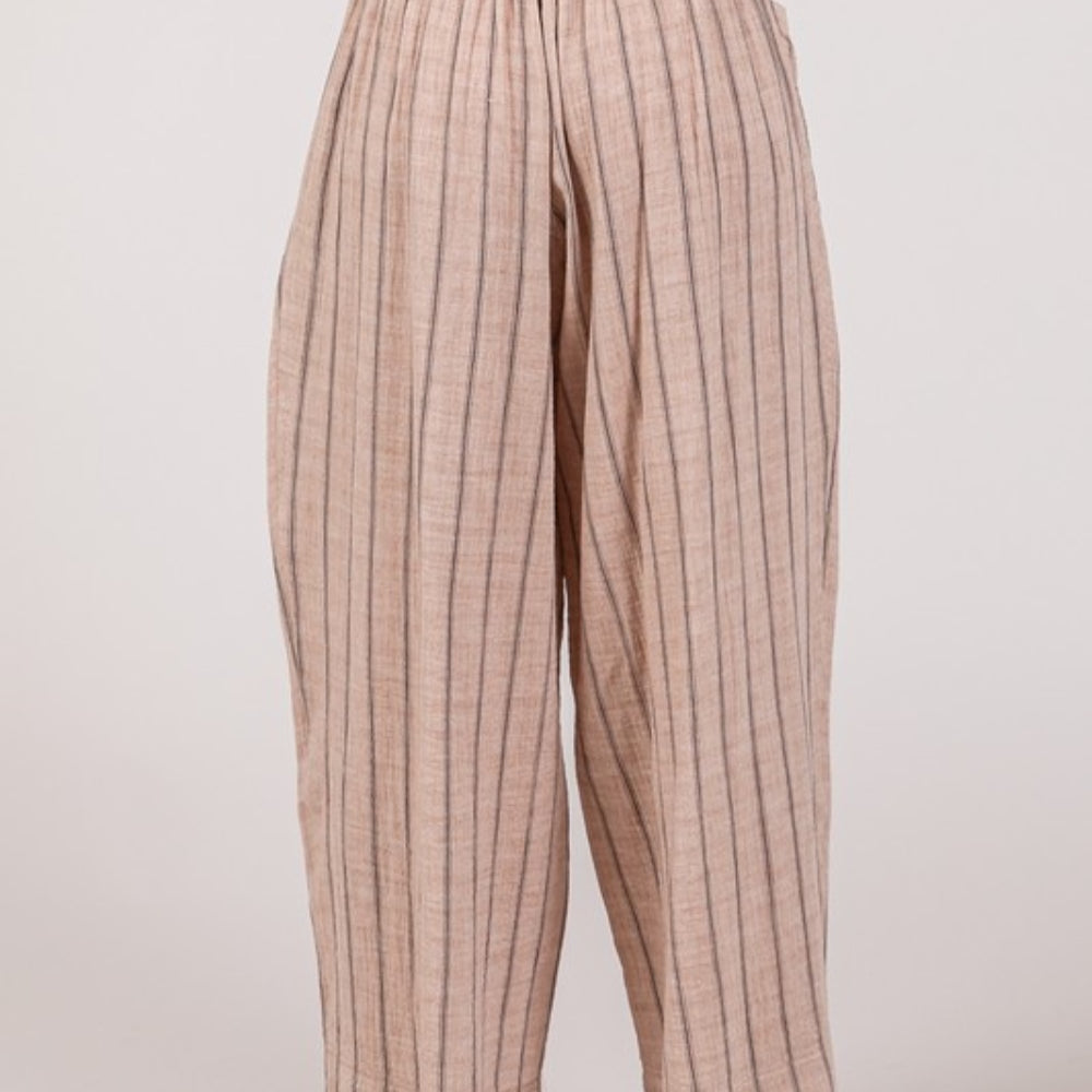 Cotton Gauze Wash Stripe Pants