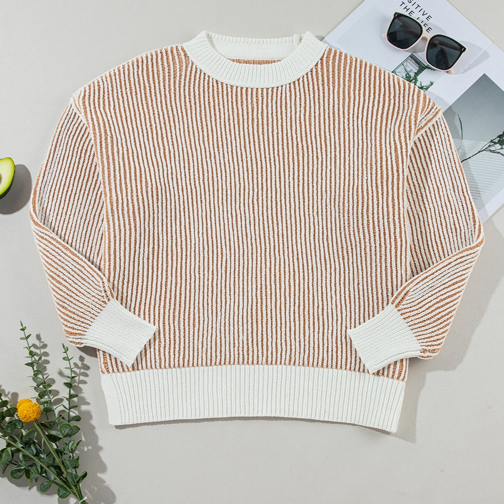 
                      
                        Round Neck Dropped Shoulder Sweater
                      
                    