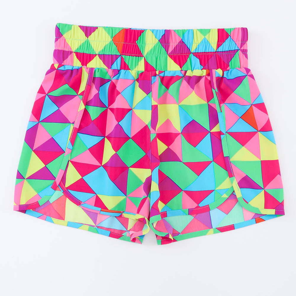 
                      
                        Color Block Elastic Waist Shorts
                      
                    