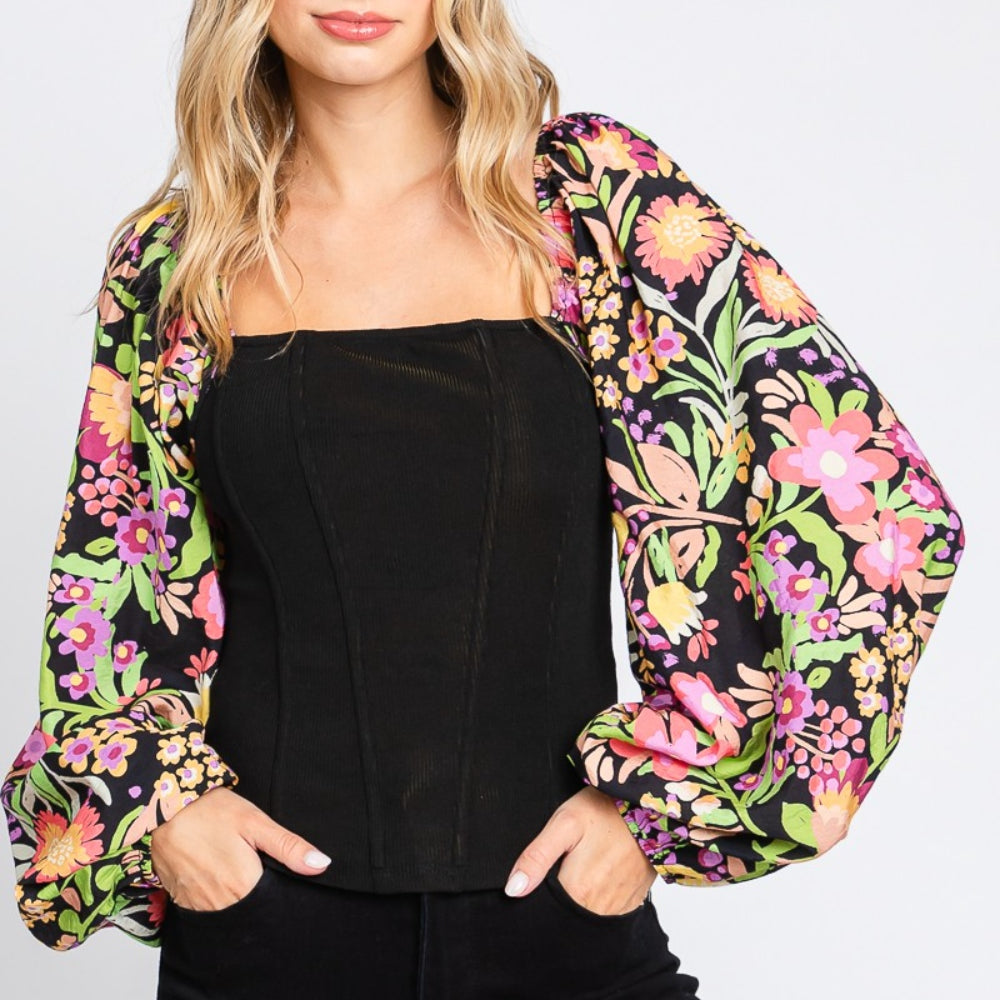 
                      
                        Floral Balloon Sleeve Blouse
                      
                    