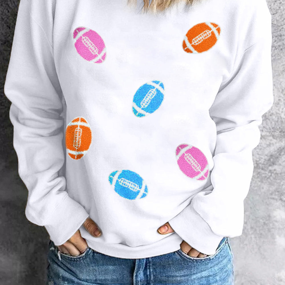 
                      
                        Football Round Neck Long Sleeve Sweatshirt
                      
                    