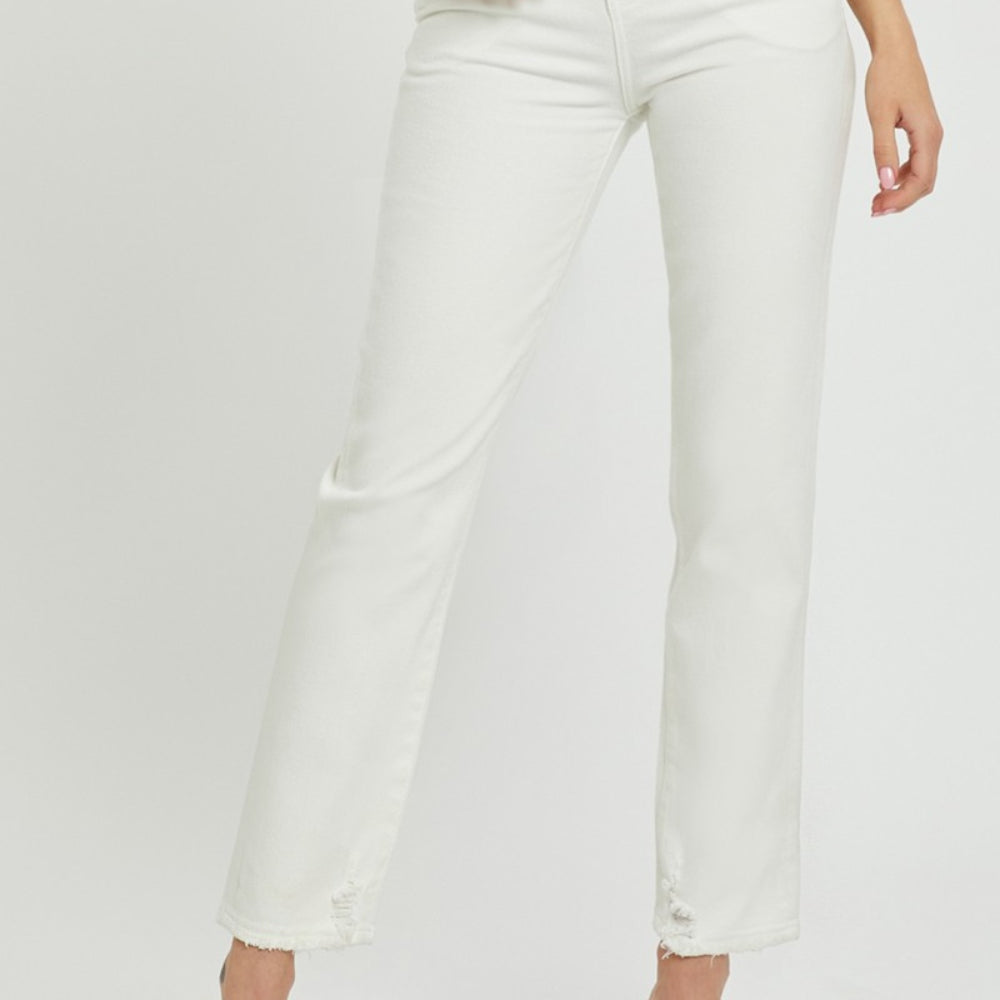 
                      
                        RISEN Full Size Mid-Rise Tummy Control Straight Jeans
                      
                    