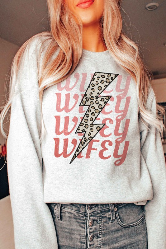 LEOPARD LIGHTNING WIFEY Graphic Sweatshirt