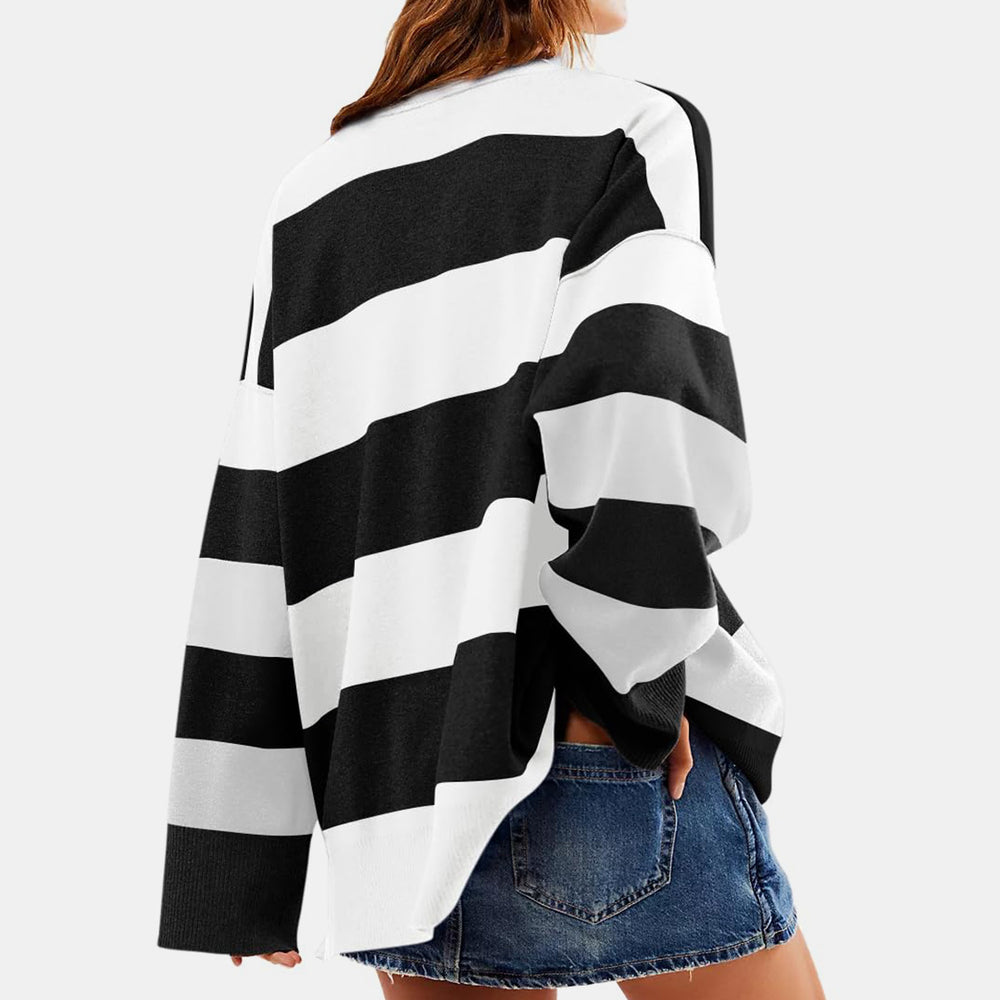 
                      
                        Color Block Half Zip Long Sleeve Sweater
                      
                    