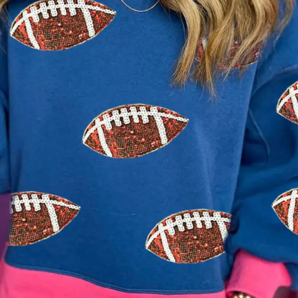 Contrast Football Long Sleeve Sweatshirt