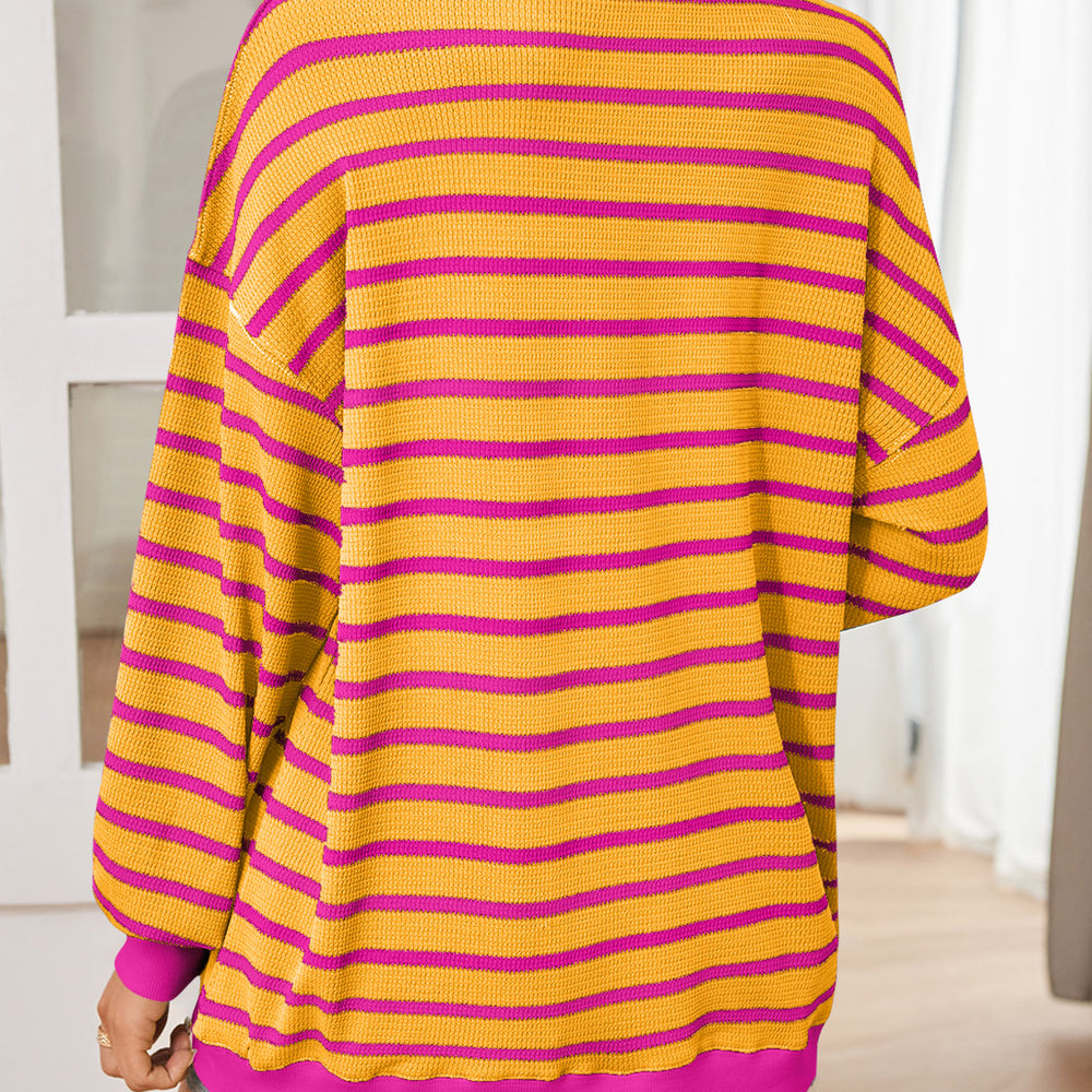 
                      
                        Striped Contrast Long Sleeve Sweatshirt
                      
                    