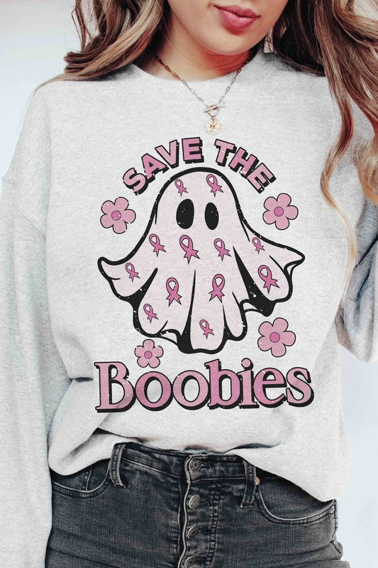 
                      
                        SAVE THE BOOBIES Graphic Sweatshirt
                      
                    