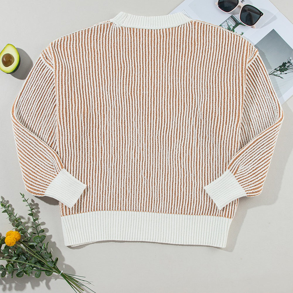 
                      
                        Round Neck Dropped Shoulder Sweater
                      
                    