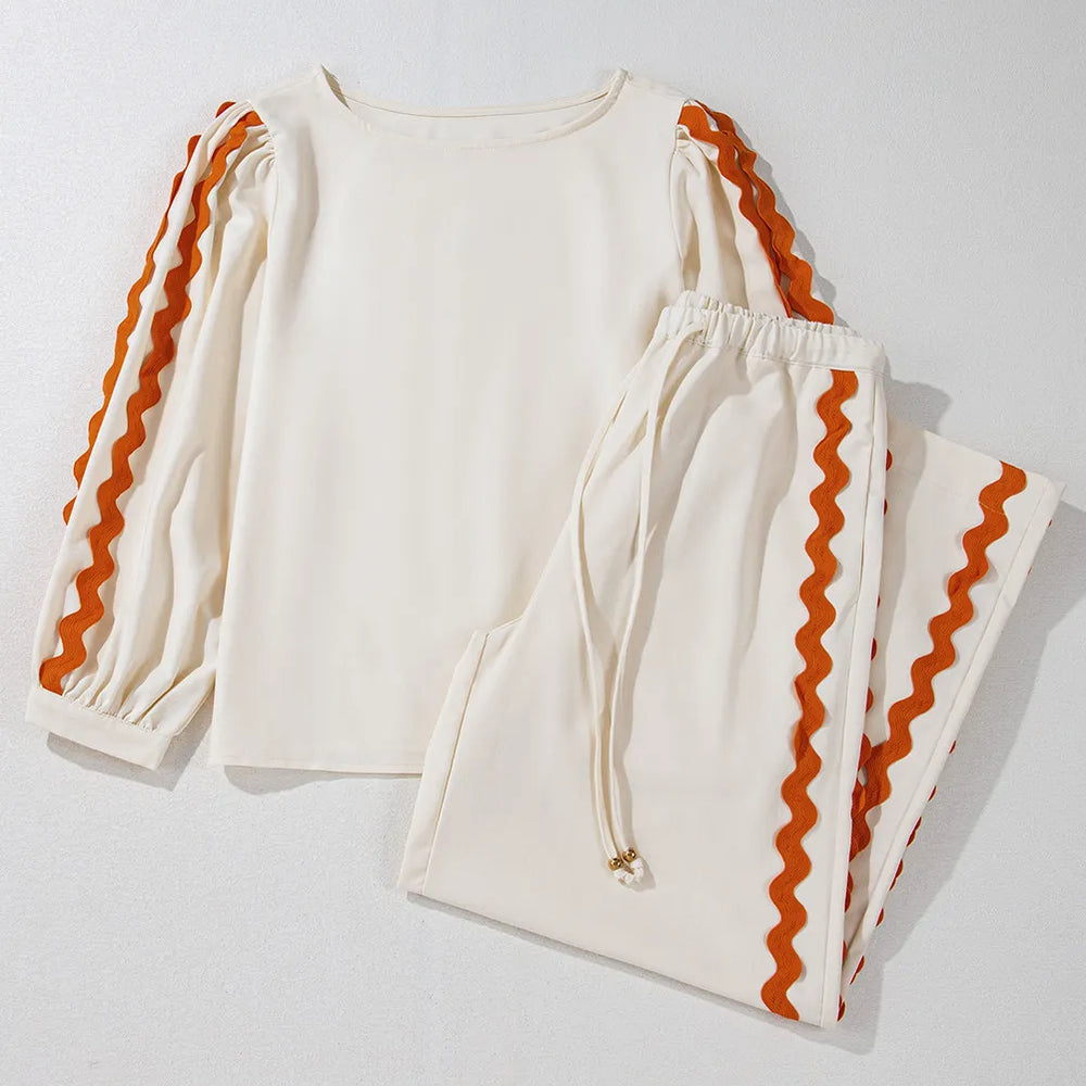 
                      
                        Round Neck Long Sleeve Top and Drawstring Pants Set
                      
                    