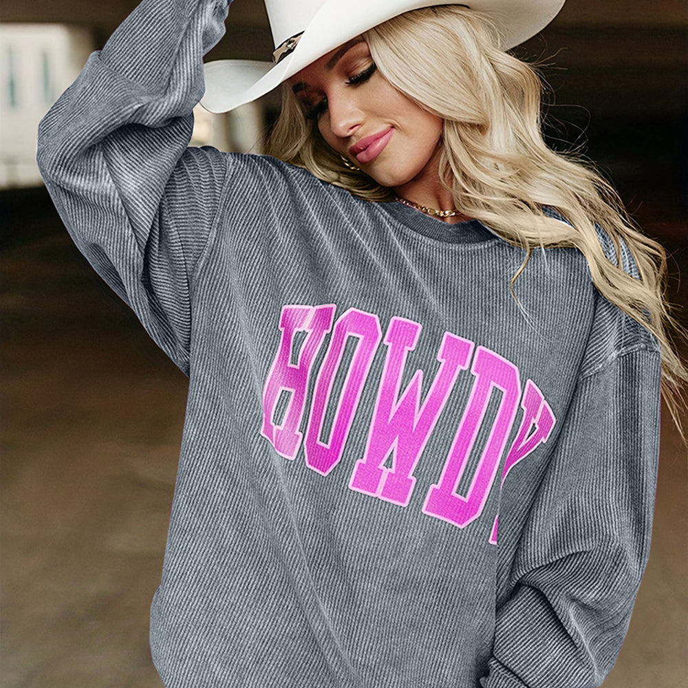 
                      
                        HOWDY Graphic Round Neck Sweatshirt
                      
                    