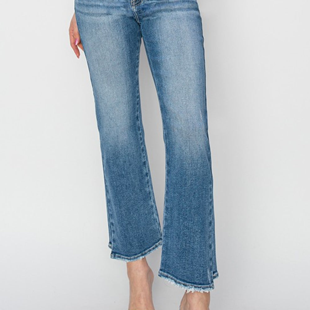 
                      
                        RISEN High Rise Slim Straight Jeans
                      
                    