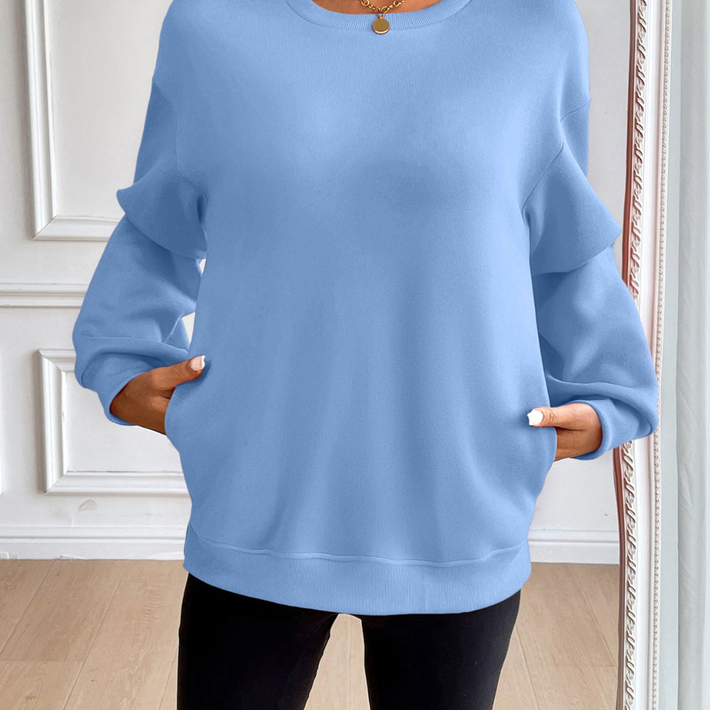 
                      
                        Round Neck Long Sleeve Sweatshirt
                      
                    