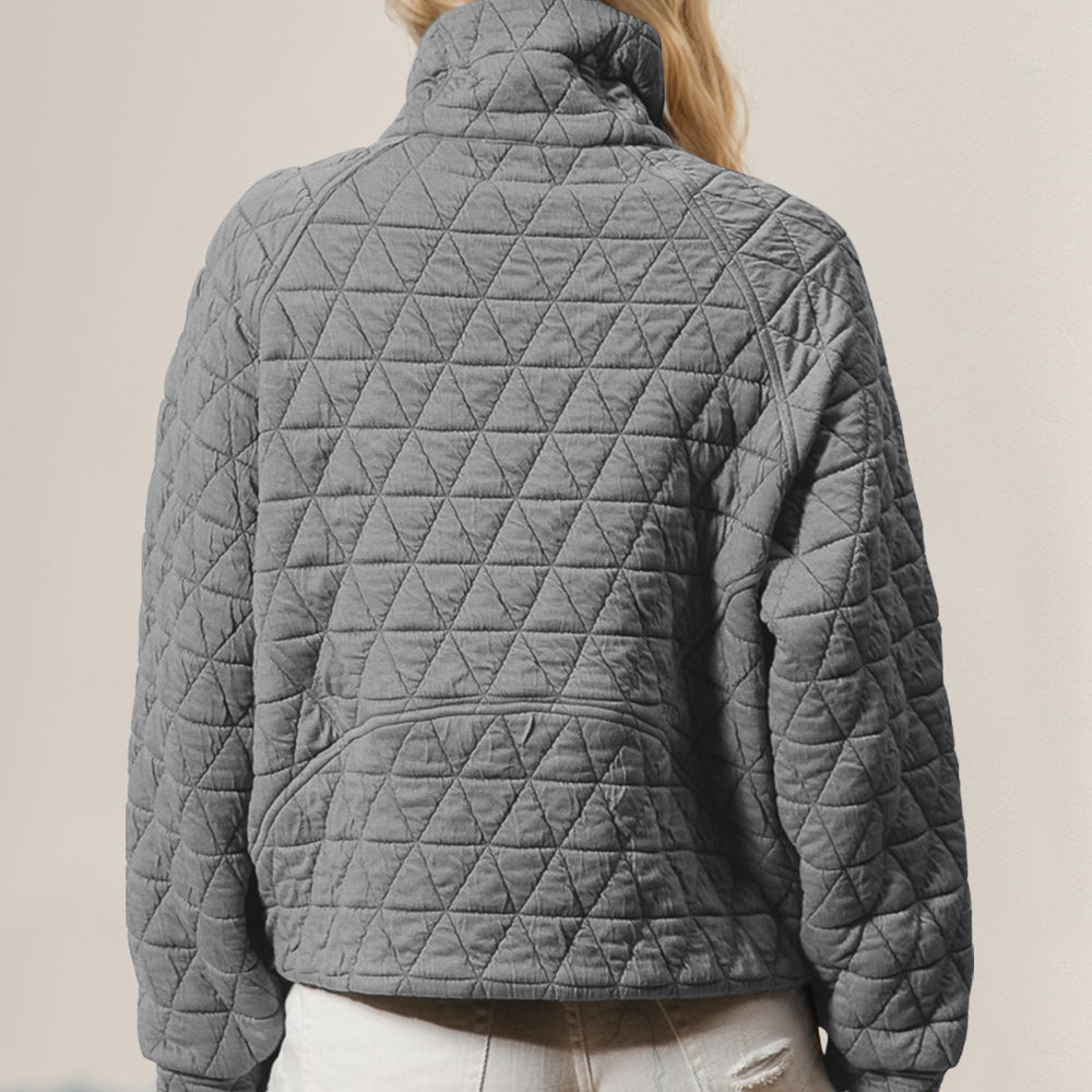 
                      
                        Half Zip Long Sleeve Quilted Sweatshirt with Pocket
                      
                    