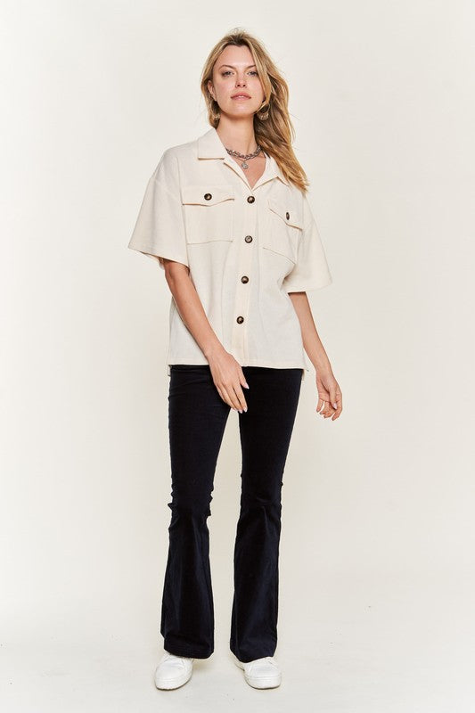 
                      
                        Smiley Back Button Down Top
                      
                    