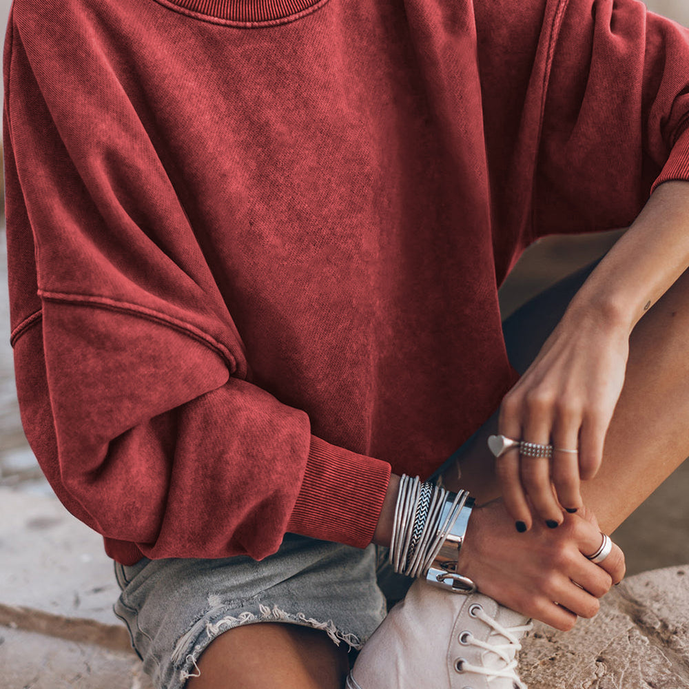 
                      
                        Round Neck Dropped Shoulder Sweatshirt
                      
                    