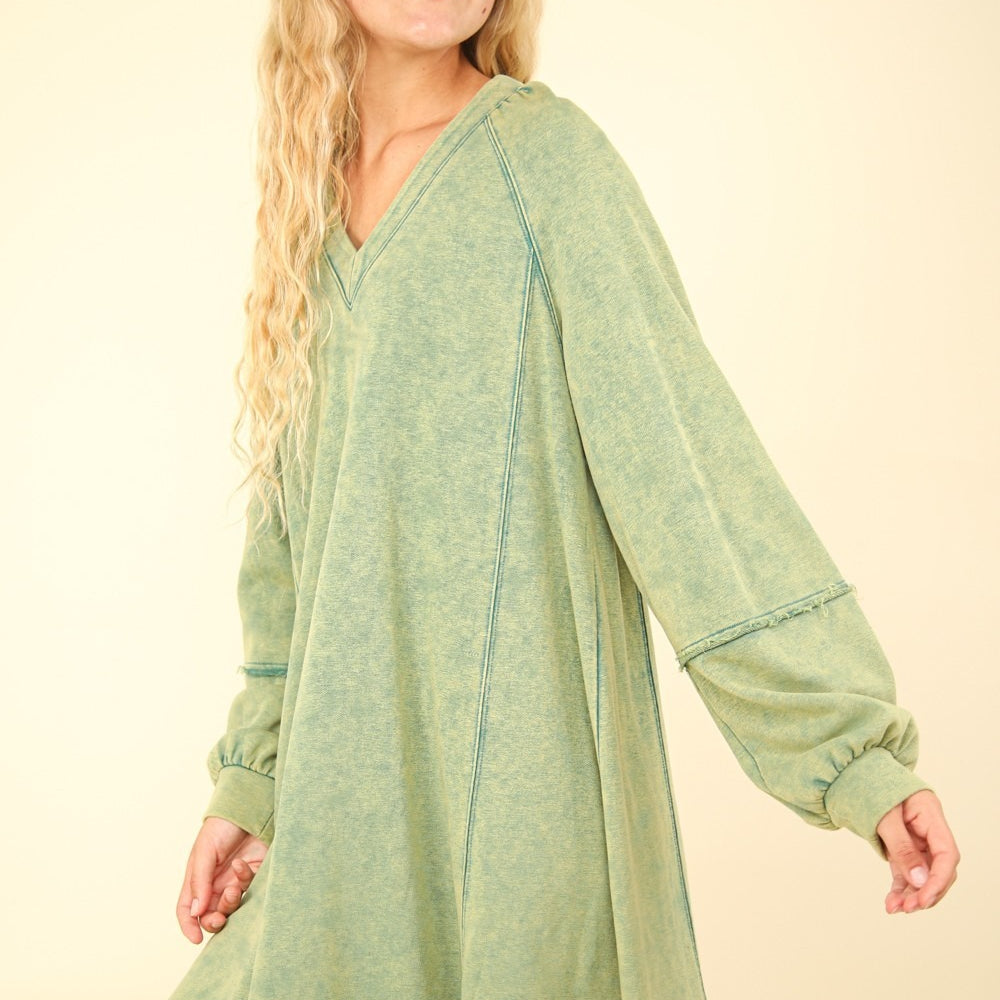 
                      
                        Mineral Washed Oversized A-Line Mini Dress
                      
                    