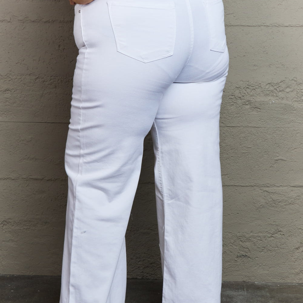 
                      
                        RISEN Raelene High Waist Wide Leg Jeans in White
                      
                    