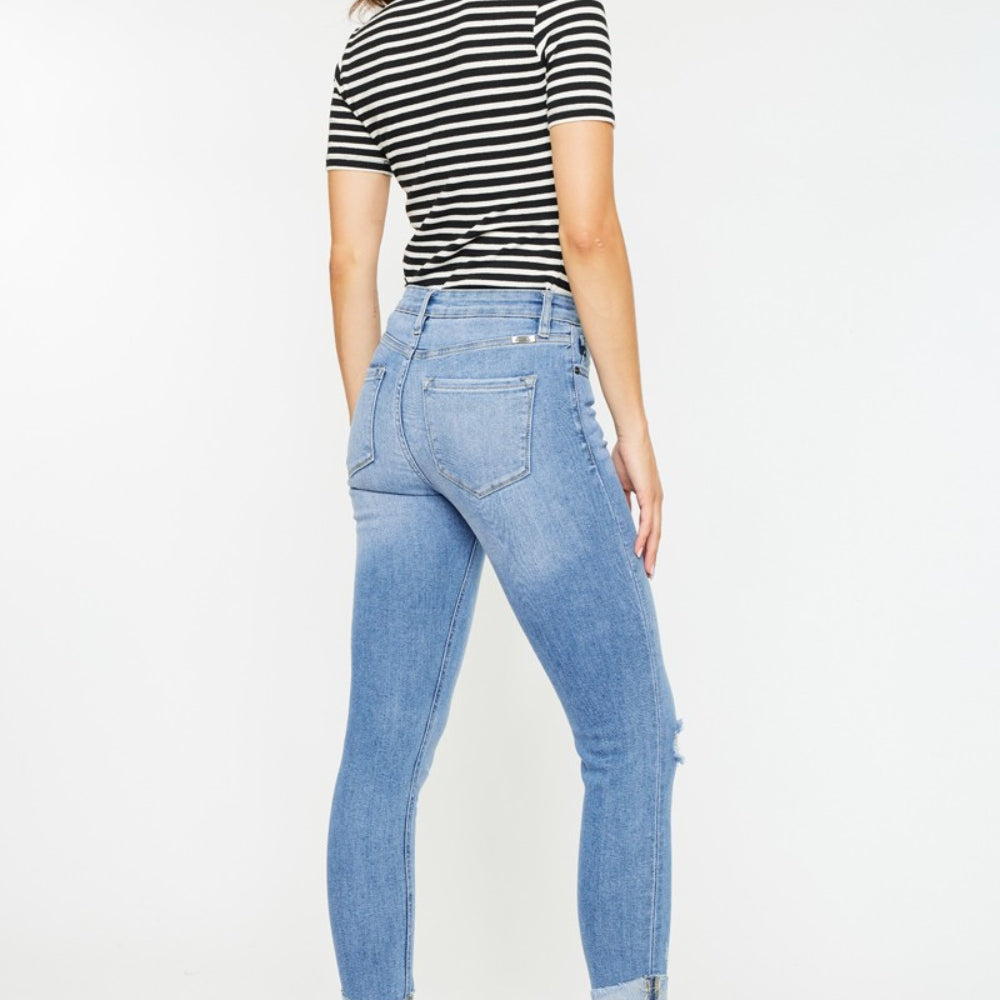 Kancan Distressed Cat's Whiskers Button Fly Jeans